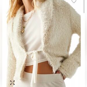 Free People Mina Fuzzy Sequin Cardigan Xs